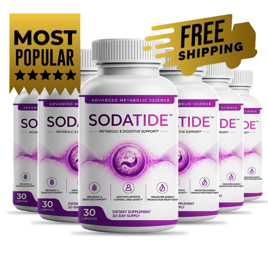 Sodatide 6-bottle best value 180-day supply — biggest discount with free US shipping and 6 free bonuses